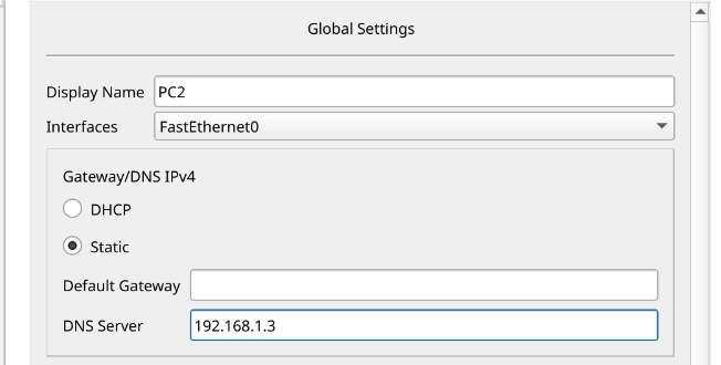 adresse IP du DNS dans les machines